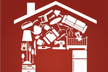 collage of a bunch of items that looks like a house