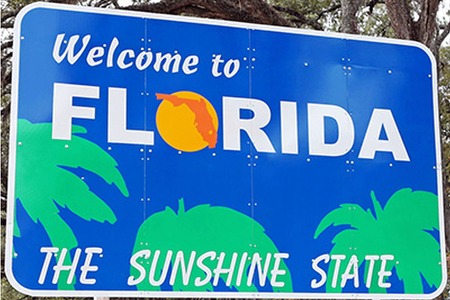 welcome to florida, the sunshine state sign